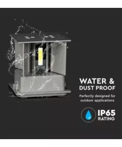 APPLIQUE LED DA ESTERNO QUADRATA A DOPPIO FASCIO LUMINOSO VTAC GRIGIO 4000K
