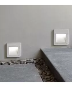 FARETTO LED SEGNAPASSO AD INCASSO DA ESTERNO QUADRATO VTAC BIANCO 3000K
