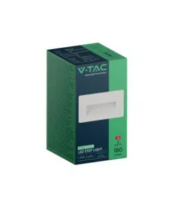 FARETTO LED SEGNAPASSO AD INCASSO DA ESTERNO RETTANGOLARE VTAC BIANCO 3000K