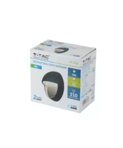FARETTO LED SEGNAPASSO A PLAFONE DA ESTERNO ROTONDO VTAC NERO 4000K