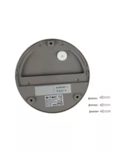 FARETTO LED SEGNAPASSO ROTONDO DA 3W A PLAFONE DA ESTERNO VTAC GRIGIO 4000K