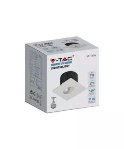 FARETTO LED SEGNAPASSO AD INCASSO DA ESTERNO QUADRATO VTAC BIANCO 4000K