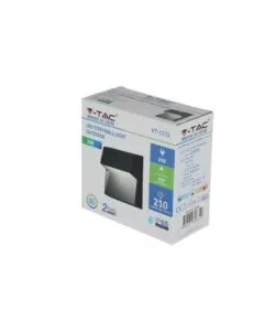FARETTO LED SEGNAPASSO A PLAFONE DA ESTERNO QUADRATO VTAC NERO 3000K