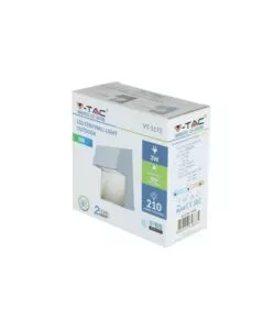 FARETTO LED SEGNAPASSO A PLAFONE DA ESTERNO QUADRATO VTAC GRIGIO 4000K