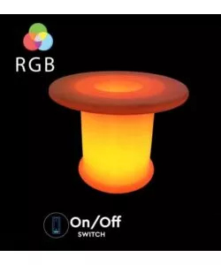 TAVOLO DA ESTERNO LED RGB VTAC CON TELECOMANDO BIANCO 72X72X58 CM