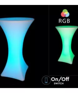 TAVOLO DA ESTERNO LED RGB VTAC CON TELECOMANDO BIANCO 60X60X110 CM