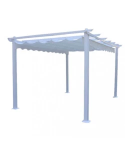 PERGOLA RETTANGOLARE ELICA GARDEN "ASTORIA" IN ALLUMINIO E POLIESTERE BIANCO 400X300X240 CM
