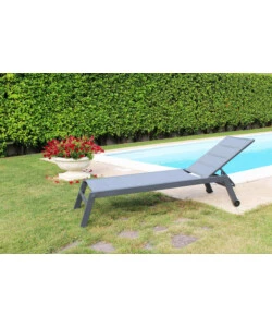 SDRAIO RECLINABILE ELICA GARDEN "FORMENTERA" IN ALLUMINIO ANTRACITE 198X61X95 CM