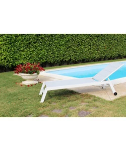 SDRAIO RECLINABILE ELICA GARDEN "FORMENTERA" IN ALLUMINIO BIANCO 198X61X95 CM
