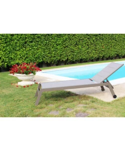 SDRAIO RECLINABILE ELICA GARDEN "FORMENTERA" IN ALLUMINIO TAUPE 198X61X95 CM