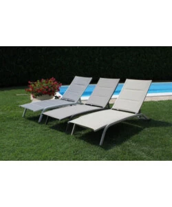 SDRAIO RECLINABILE E IMPILABILE ELICA GARDEN "ITACA" IN ALLUMINIO BIANCO 161X62X92,5 CM