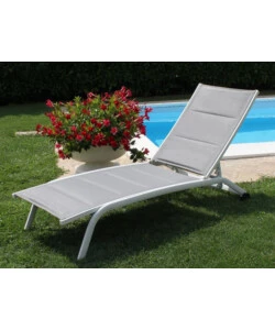 SDRAIO RECLINABILE E IMPILABILE ELICA GARDEN "ITACA" IN ALLUMINIO BIANCO 161X62X92,5 CM