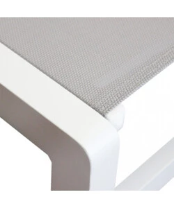 SDRAIO RECLINABILE ELICA GARDEN "MADISON" CON TETTUCCIO IN ALLUMINIO BIANCO 195X78X32 CM