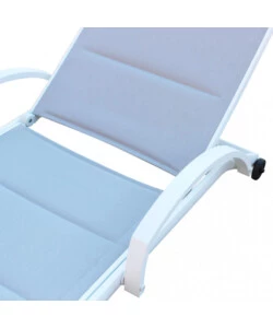 SDRAIO RECLINABILE E IMPILABILE ELICA GARDEN "MALAGA" IN ALLUMINIO BIANCO 165X70,5X92 CM