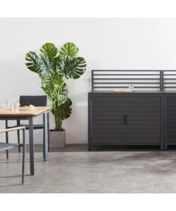 CUCINA DA ESTERNO MODULABILE ELICA GARDEN "OKLAHOMA 3" IN ALLUMINIO ANTRACITE 90X62X125 CM
