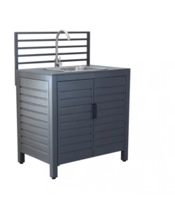 CUCINA DA ESTERNO MODULARE ELICA GARDEN "OKLAHOMA 2" CON LAVELLO IN ALLUMINIO ANTRACITE 90X62X125 CM