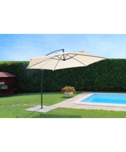 OMBRELLONE DA GIARDINO A BRACCIO LATERALE ELICA GARDEN "ERIS" IN ACCIAIO E POLIESTERE BEIGE 312X295X250 CM