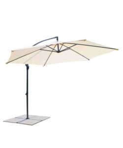 OMBRELLONE DA GIARDINO A BRACCIO LATERALE ELICA GARDEN "ERIS" IN ACCIAIO E POLIESTERE BEIGE 312X295X250 CM