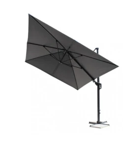 OMBRELLONE DA GIARDINO A BRACCIO LATERALE ELICA GARDEN "HAMEL" IN ALLUMINIO E POLIESTERE GRIGIO SCURO 300X400X265 CM