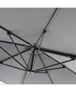 OMBRELLONE DA GIARDINO A BRACCIO LATERALE ELICA GARDEN "HAMEL" IN ALLUMINIO E POLIESTERE GRIGIO SCURO 300X400X265 CM