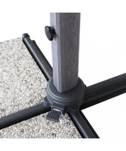 OMBRELLONE DA GIARDINO A BRACCIO LATERALE ELICA GARDEN "MENDEL" IN ALLUMINIO EFFETTO LEGNO E POLIESTERE GRIGIO SCURO 295X295X255 CM