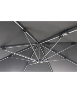 OMBRELLONE DA GIARDINO A BRACCIO LATERALE ELICA GARDEN "MENDEL" IN ALLUMINIO EFFETTO LEGNO E POLIESTERE GRIGIO SCURO 295X295X255 CM