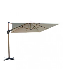 OMBRELLONE DA GIARDINO A BRACCIO LATERALE ELICA GARDEN "MENDEL" IN ALLUMINIO E POLIESTERE TAUPE 295X295X255 CM