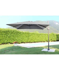 OMBRELLONE DA GIARDINO A BRACCIO LATERALE ELICA GARDEN "NEWTON" IN ALLUMINIO E POLIESTERE GRIGIO 200X300X250 CM
