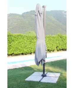 OMBRELLONE DA GIARDINO A BRACCIO LATERALE ELICA GARDEN "NEWTON" IN ALLUMINIO E POLIESTERE GRIGIO 200X300X250 CM