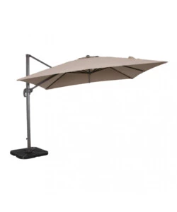 OMBRELLONE DA GIARDINO A BRACCIO ELICA GARDEN "SATURNO" IN ALLUMINIO E POLIESTERE TAUPE 328X393X274 CM