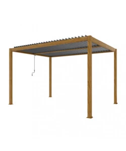 PERGOLA BIOCLIMATICA ELICA GARDEN EFFETTO LEGNO 294X394X250 CM
