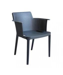 SEDIA DA ESTERNO IMPILABILE ELICA GARDEN "CATHY" IN POLIPROPILENE ANTRACITE 60X58X76,5 CM
