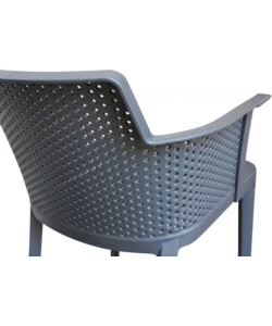 SEDIA DA ESTERNO IMPILABILE ELICA GARDEN "CATHY" IN POLIPROPILENE ANTRACITE 60X58X76,5 CM