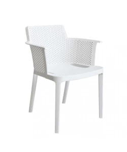 SEDIA DA ESTERNO IMPILABILE ELICA GARDEN "CATHY" IN POLIPROPILENE BIANCO 60X58X76,5 CM