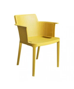 SEDIA DA ESTERNO IMPILABILE ELICA GARDEN "CATHY" IN POLIPROPILENE GIALLO 60X58X76,5 CM