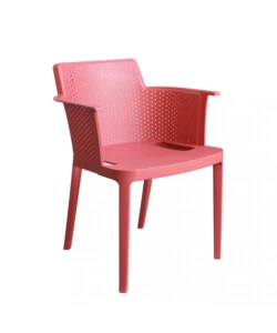 SEDIA DA ESTERNO IMPILABILE ELICA GARDEN "CATHY" IN POLIPROPILENE ROSSO CORALLO 60X58X76,5 CM