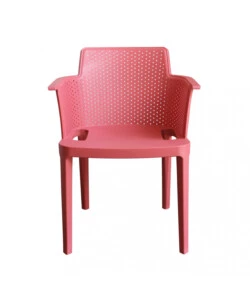SEDIA DA ESTERNO IMPILABILE ELICA GARDEN "CATHY" IN POLIPROPILENE ROSSO CORALLO 60X58X76,5 CM