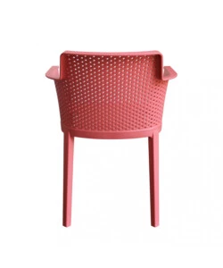 SEDIA DA ESTERNO IMPILABILE ELICA GARDEN "CATHY" IN POLIPROPILENE ROSSO CORALLO 60X58X76,5 CM