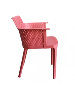 SEDIA DA ESTERNO IMPILABILE ELICA GARDEN "CATHY" IN POLIPROPILENE ROSSO CORALLO 60X58X76,5 CM