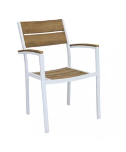 SEDIA DA ESTERNO ELICA GARDEN "CAYMAN" IN ALLUMINIO E POLYWOOD BIANCO 54X54X84 CM