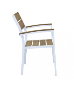SEDIA DA ESTERNO ELICA GARDEN "CAYMAN" IN ALLUMINIO E POLYWOOD BIANCO 54X54X84 CM
