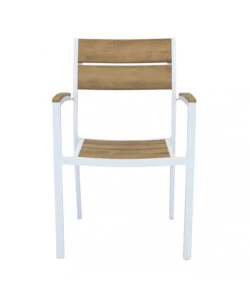 SEDIA DA ESTERNO ELICA GARDEN "CAYMAN" IN ALLUMINIO E POLYWOOD BIANCO 54X54X84 CM