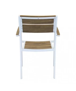 SEDIA DA ESTERNO ELICA GARDEN "CAYMAN" IN ALLUMINIO E POLYWOOD BIANCO 54X54X84 CM