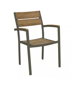 SEDIA DA ESTERNO ELICA GARDEN "CAYMAN" IN ALLUMINIO E POLYWOOD TAUPE 54X54X84 CM