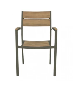 SEDIA DA ESTERNO ELICA GARDEN "CAYMAN" IN ALLUMINIO E POLYWOOD TAUPE 54X54X84 CM