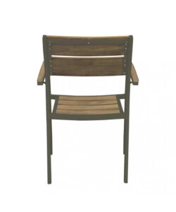 SEDIA DA ESTERNO ELICA GARDEN "CAYMAN" IN ALLUMINIO E POLYWOOD TAUPE 54X54X84 CM