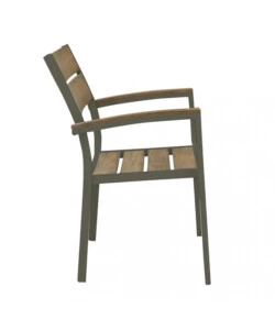 SEDIA DA ESTERNO ELICA GARDEN "CAYMAN" IN ALLUMINIO E POLYWOOD TAUPE 54X54X84 CM