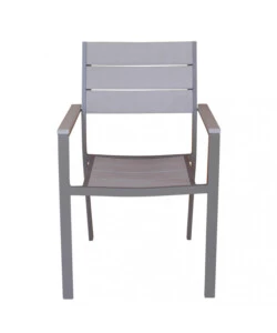 SEDIA DA ESTERNO IMPILABILE ELICA GARDEN "CERVIA" IN ALLUMINIO E POLYWOOD TAUPE E GRIGIO 58X46,5X87 CM