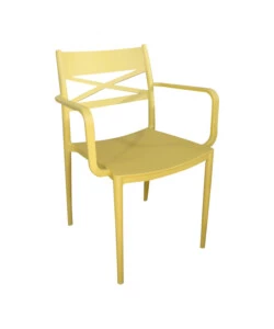 SEDIA DA ESTERNO ELICA GARDEN "DARLEEN" IN POLIPROPILENE GIALLO 55X55X81 CM