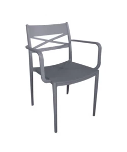SEDIA DA ESTERNO ELICA GARDEN "DARLEEN" IN POLIPROPILENE GRIGIO SCURO 55X55X81 CM